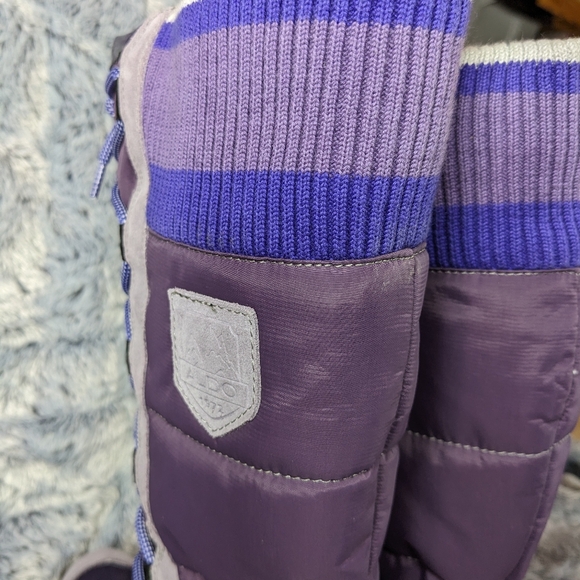 Aldo Under Knee Purple Winter Apres ski boots, Size 8, barely worn, slip on - Picture 10 of 13